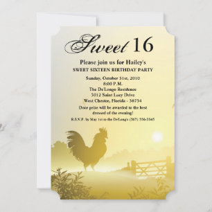 Sweet 16 Birthday Invite Sunny Morning Farm Countr