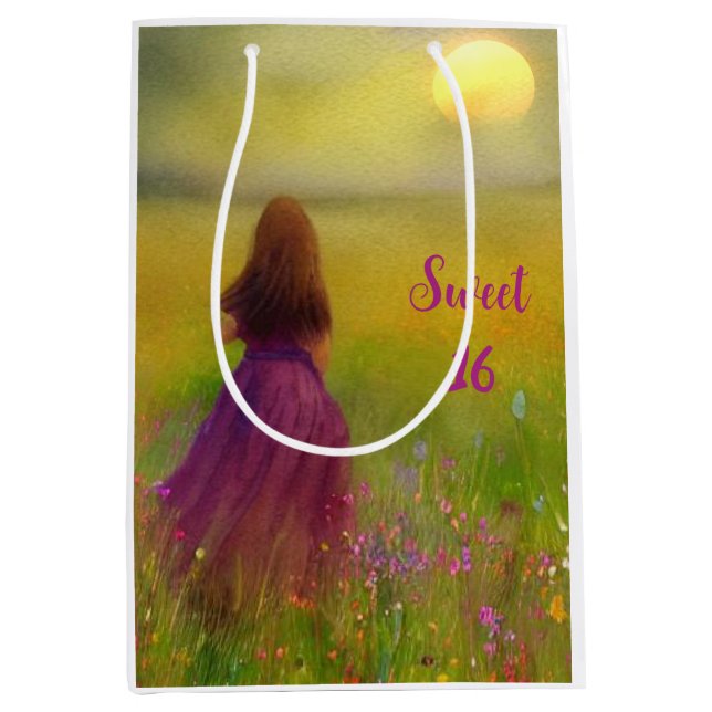 Sweet 16 Birthday Medium Gift Bag (Front)