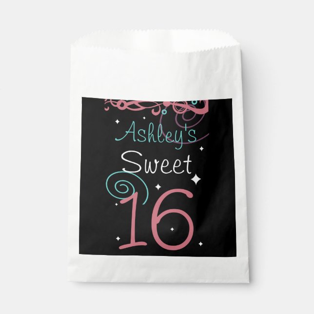 Sweet 16 Birthday Party Favour Bags (Front)