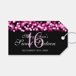 Sweet 16 Birthday Party Hollywood Glam Pink Gift Tags