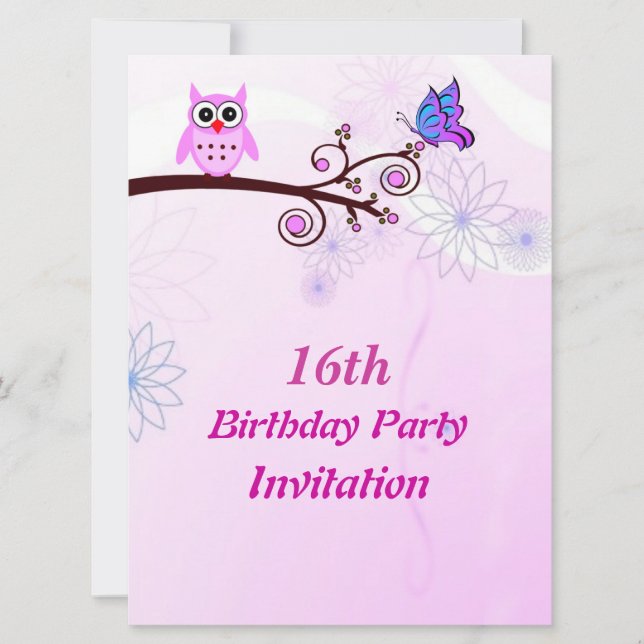 Sweet 16 Birthday Party Invitation (Front)