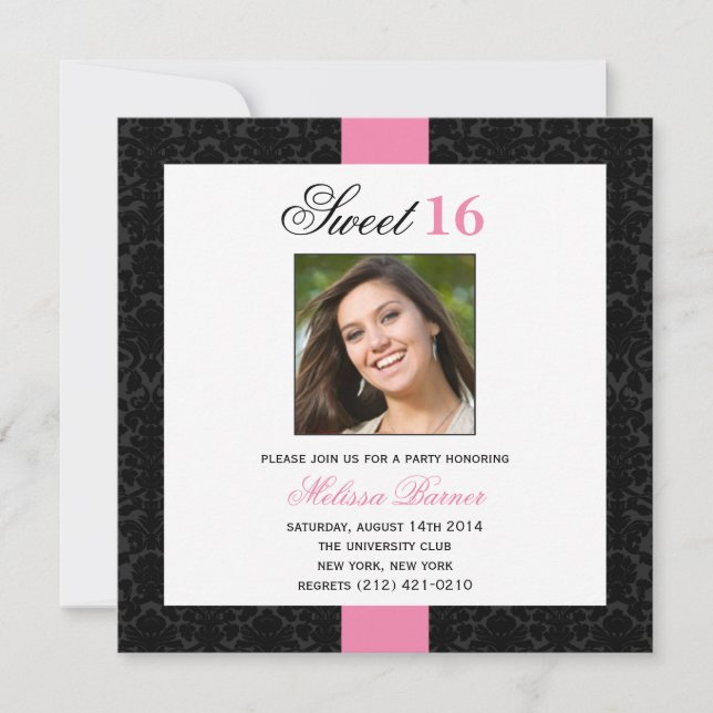 Sweet 16 Birthday Party Invitation (Front)