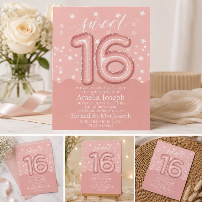 Sweet 16 Birthday Party Invitation (Creator Uploaded)