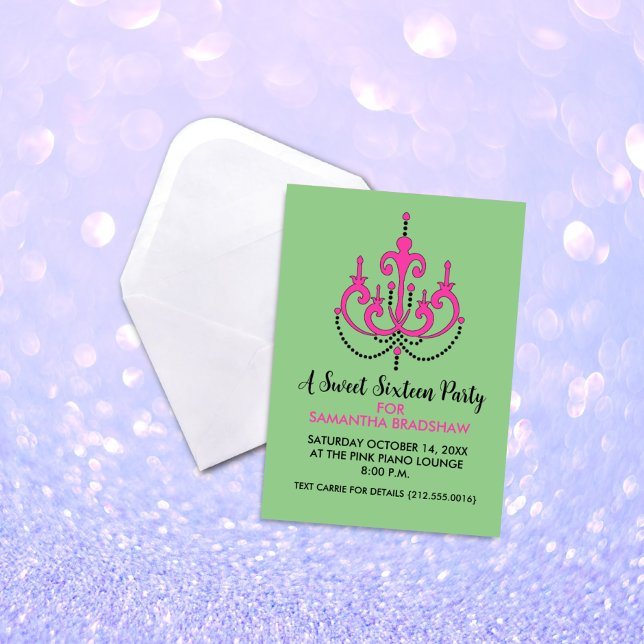 Sweet 16 Birthday Party Invitations (Green) (Creator Uploaded)