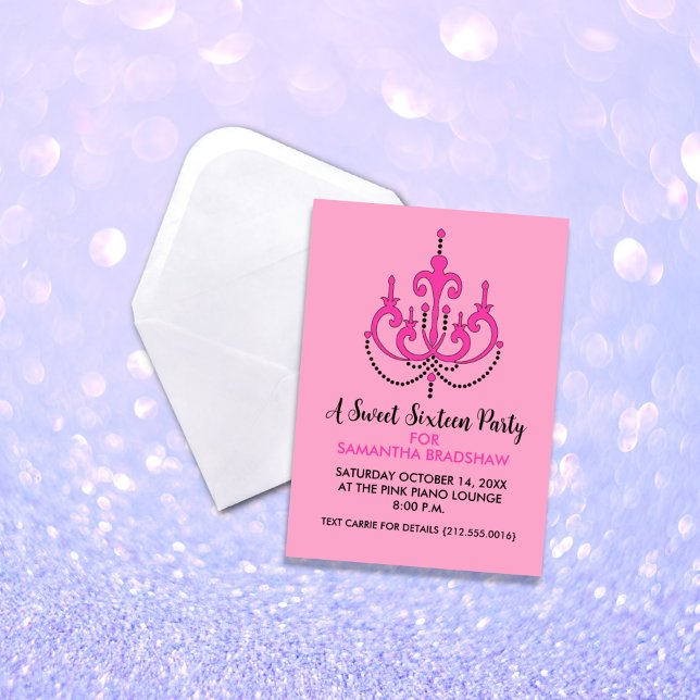 Sweet 16 Birthday Party Invitations (Pink) (Creator Uploaded)