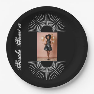 Sweet 16 birthday party paper plate