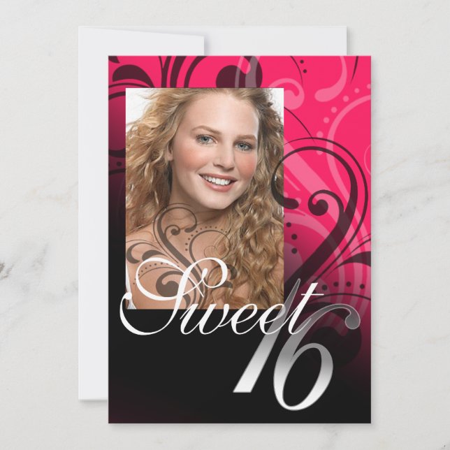 Sweet 16 Birthday Party Photo Invitation (Front)