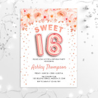 Sweet 16 Birthday Party - Rose Gold Balloons