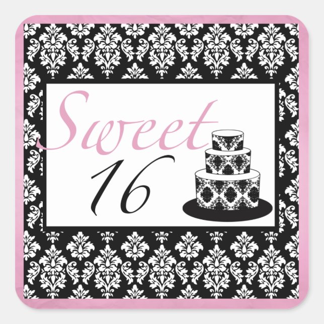 Sweet 16 Birthday Party Stickers (Front)