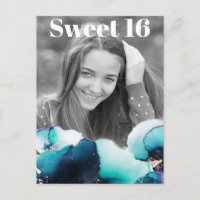 *~* Sweet 16 Birthday Photo TEAL Abstract AP29 In