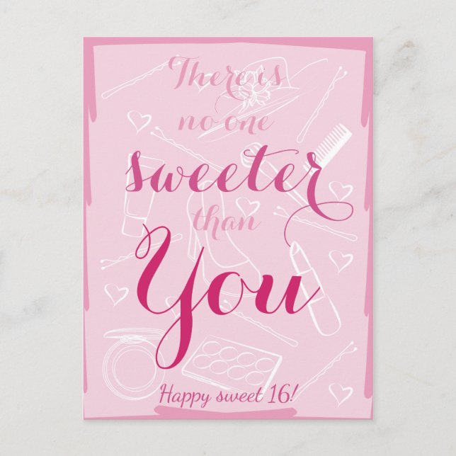 Sweet 16 birthday postcard (Front)