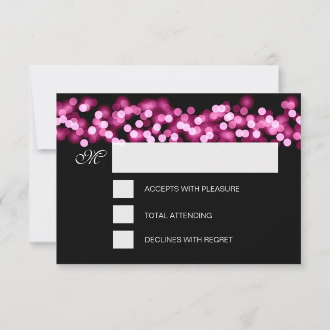 Sweet 16 Birthday RSVP Hollywood Glam Pink (Front)