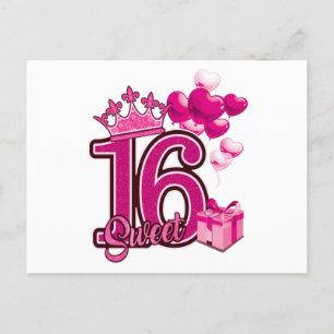 Sweet 16 Birthday White Postcard