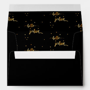 Sweet 16 black gold typography envelope