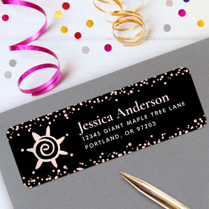 Sweet 16 Black Pink Rose Gold Birthday Address
