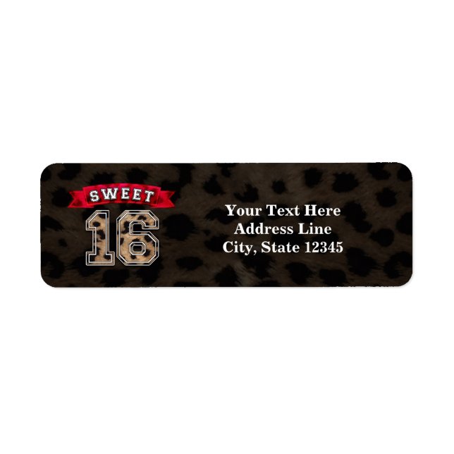 Sweet 16 Black & Red Leopard Print Party (Front)