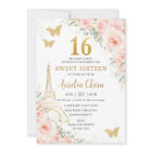 Sweet 16 Blush Floral Paris Eiffel Champagne