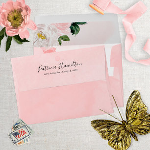 Sweet 16 Blush Pink Watercolor Flowers Envelope