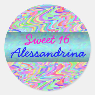 Sweet 16 Candy Confetti Customisable Classic Round Sticker