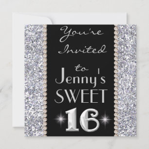 SWEET 16 Chic & Bling Party Invitation