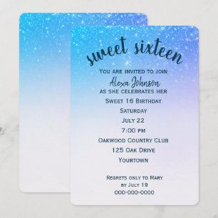 Sweet 16 Confetti Glitter Invitation