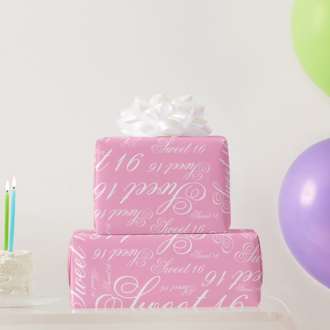 Sweet 16 Custom Colour Wrapping Paper (Party Gifts)