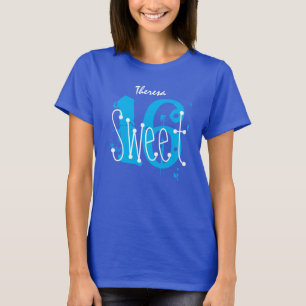 Sweet 16 Custom Name Birthday Gift Grunge Text A06 T-Shirt