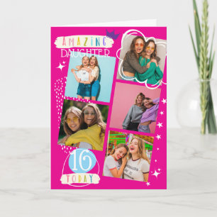 Sweet 16 Daughter Photo Keepsake Memories Card