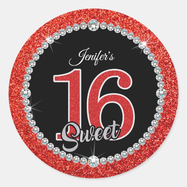 Sweet 16 envelope Sticker (Front)