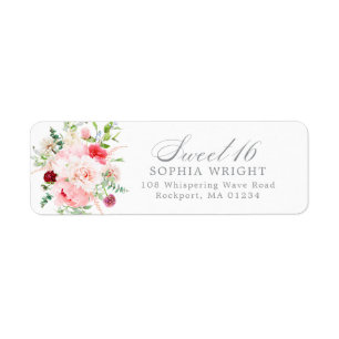 Sweet 16 Floral Return Address Label