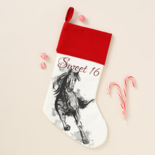 Sweet 16 Galloping Horse Christmas Stocking
