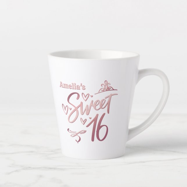 Sweet 16 Gift Latte Mug (Right)