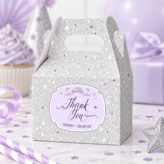 Sweet 16 Glittering Thank You Silver Violet ID1333 Favour Box