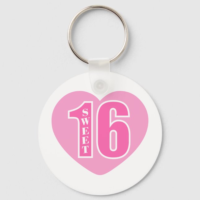 Sweet 16 (Heart) Key Ring (Front)