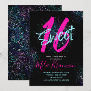 Sweet 16 Invitation 16th Birthday Invitation