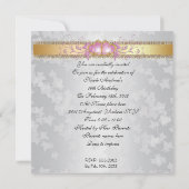 Sweet 16 Invitation satin-look with pink hearts (Back)