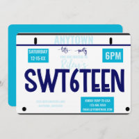 Sweet 16  | License | 16th birthday Invitation
