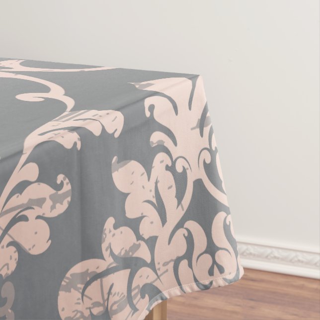 Sweet 16 Luxury Rose gold Damask Tablecloth (In Situ)