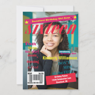 Sweet 16 Magazine Birthday Invitation