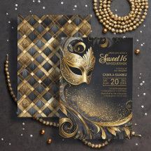 Sweet 16 Masquerade Black Gold ID1032