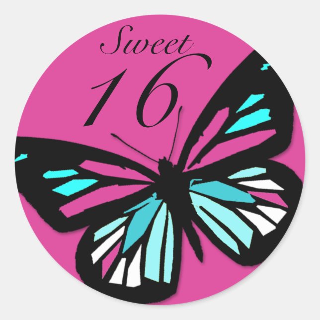 Sweet 16 Matching Butterfly Sticker (Front)
