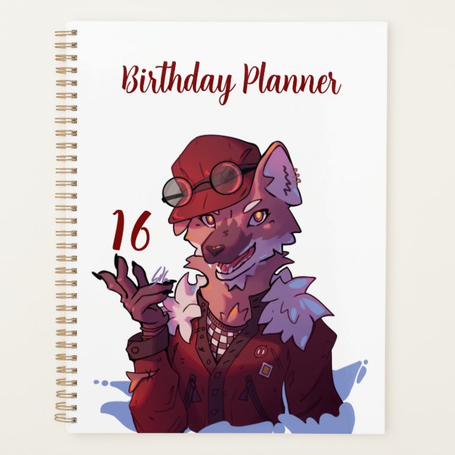 Sweet 16 memories wolf planner (Front)