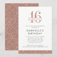 Sweet 16 Minimal Rose Gold Pink Glitter Birthday