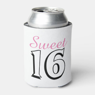 Sweet 16 Modern Chic Pink Birthday Gift Can Cooler