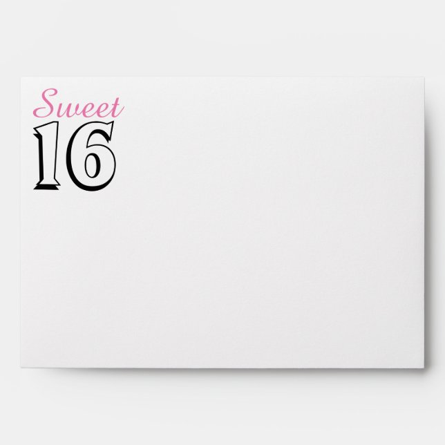 Sweet 16 Modern Pink 16th Birthday Party Envelope (Front)