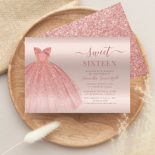 Sweet 16 Modern Sixteenth Birthday Invitation