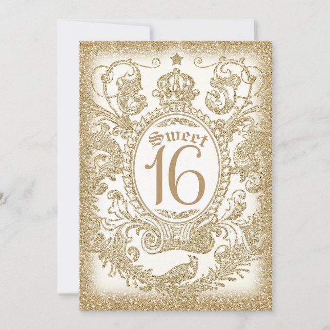 Sweet 16 Once Upon a Time Ivory Invitation (Front)