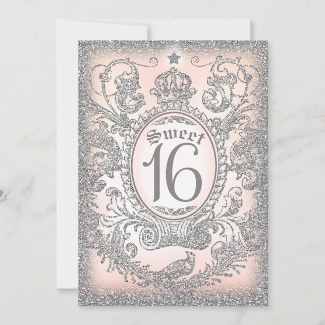 Sweet 16 Once Upon a Time Princess Silver Invitation (Front)