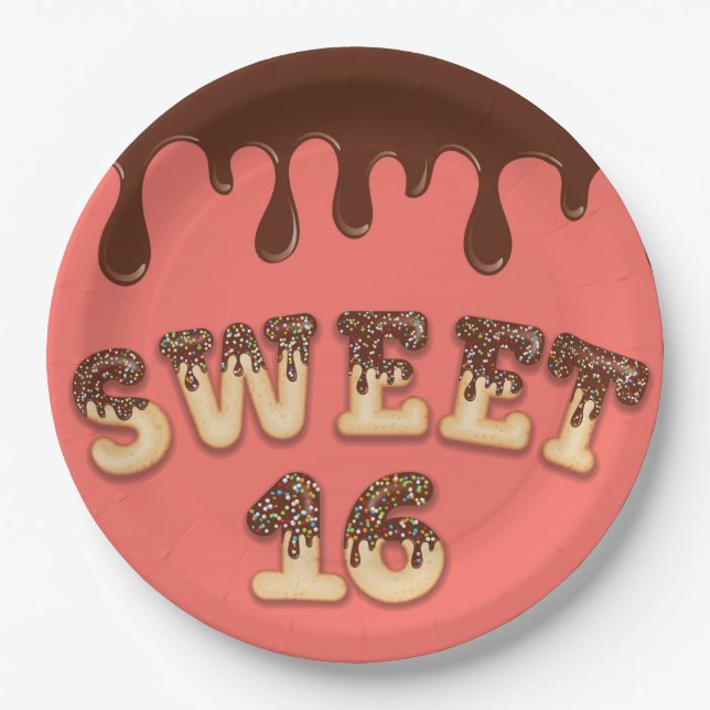 Sweet 16 paper plate (Front)