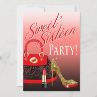 Sweet 16 Party Glitter Stiletto Purse & Lipstick